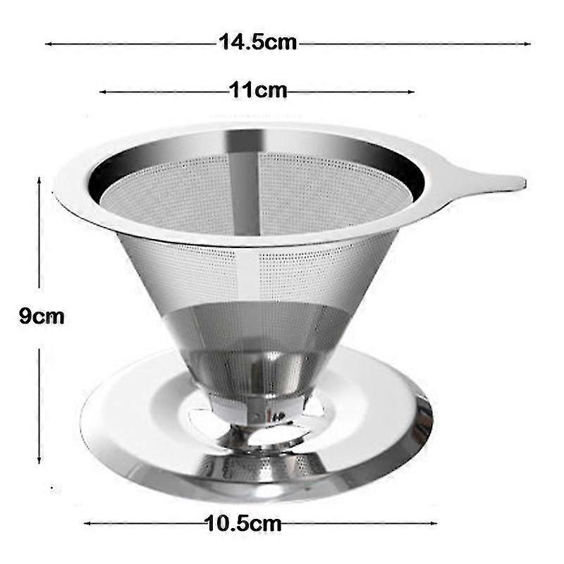 Reusable Double Layer 304 Stainless Steel Coffee Filter Holder Pour Over Coffees Dripper Mesh Coffee