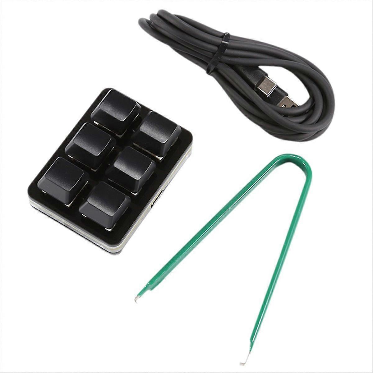 6 Key Customizable Shortcut Keyboard Black