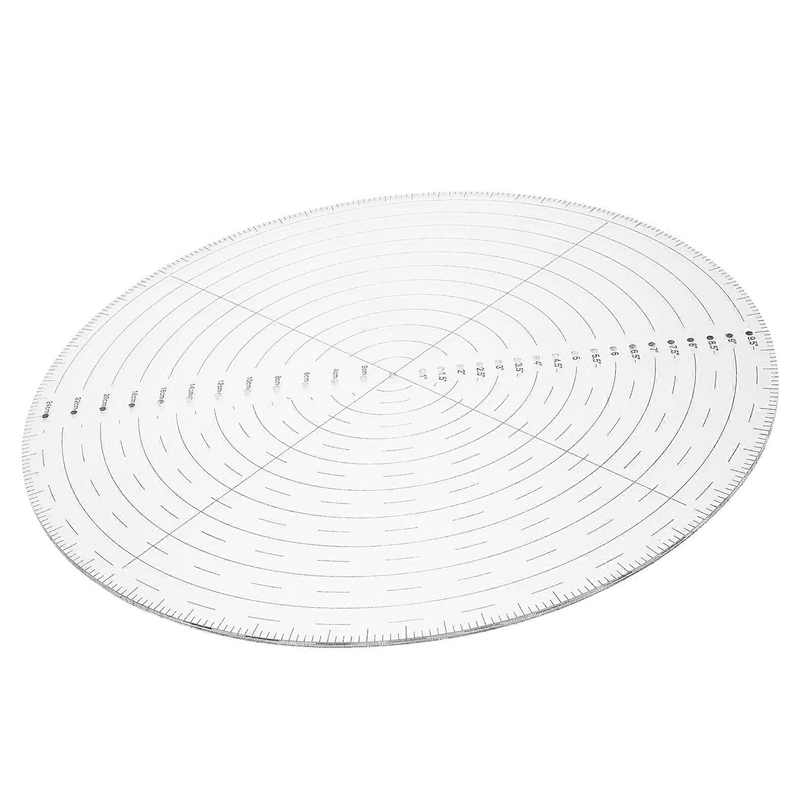 Clear Acrylic Round Center Finder Ruler for Precise Circle Drawing