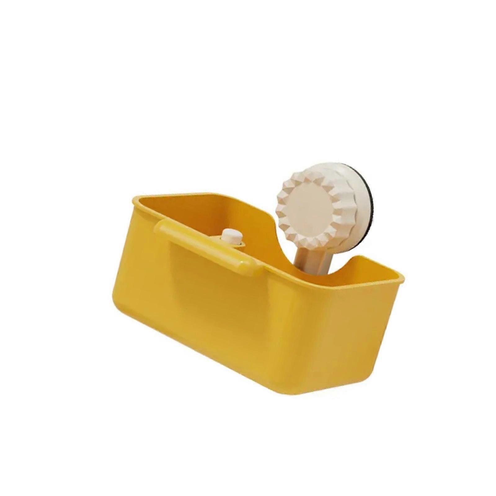Multi Functional Rotating Sink Basket for Efficient Draining Food Filtering and Produce Washing Kitchen Accessory  Yellow