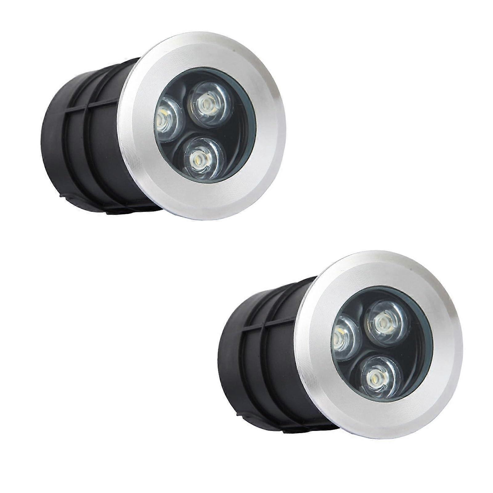 2PCS LED Underwater Pond Lights IP68 Waterproof 12V Stainless Steel Fountain Spotlight Warm White Ref: 6346