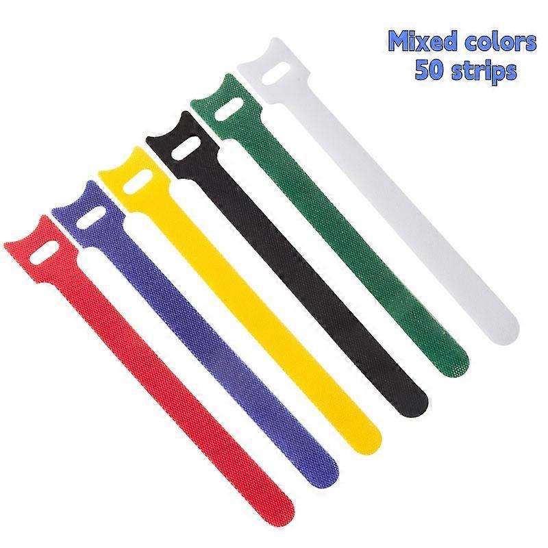 60pcs Multi-Purpose Fastener Cable Straps Tape Cable Ties Reusable Hook Loop Strips Wire Ties Cables Organizer Cord Wraps