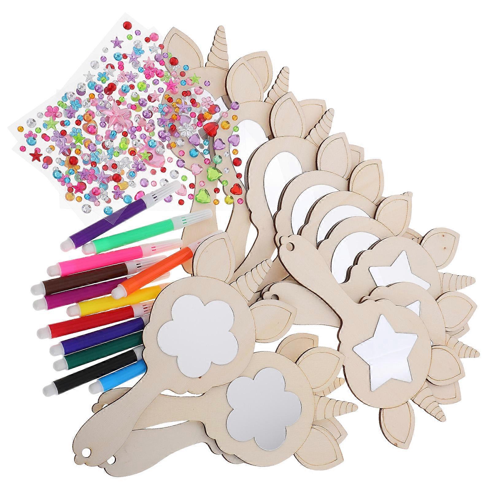 Handheld Mirror Craft Accessory for DIY Painting 1Set Decorative