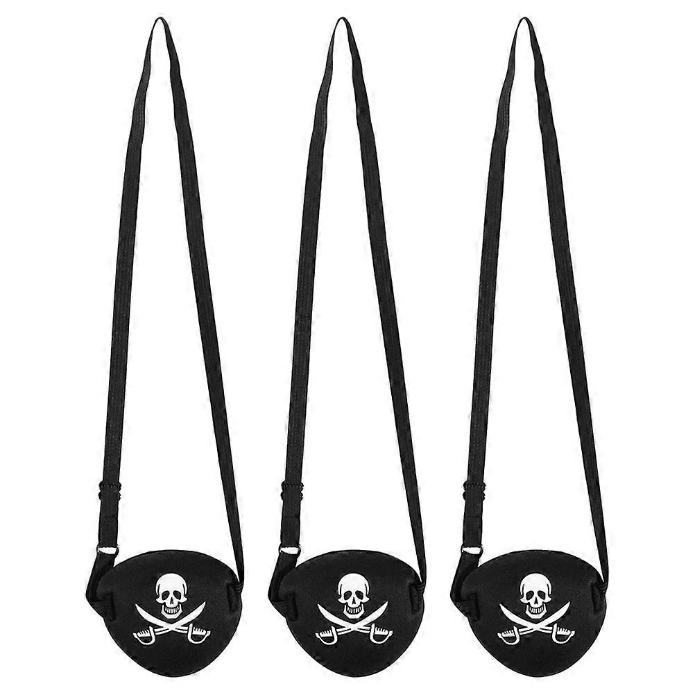 Cosplay Pirate Eye Patch for Decoration 3Pcs Black Mask Lightweight Comfortable