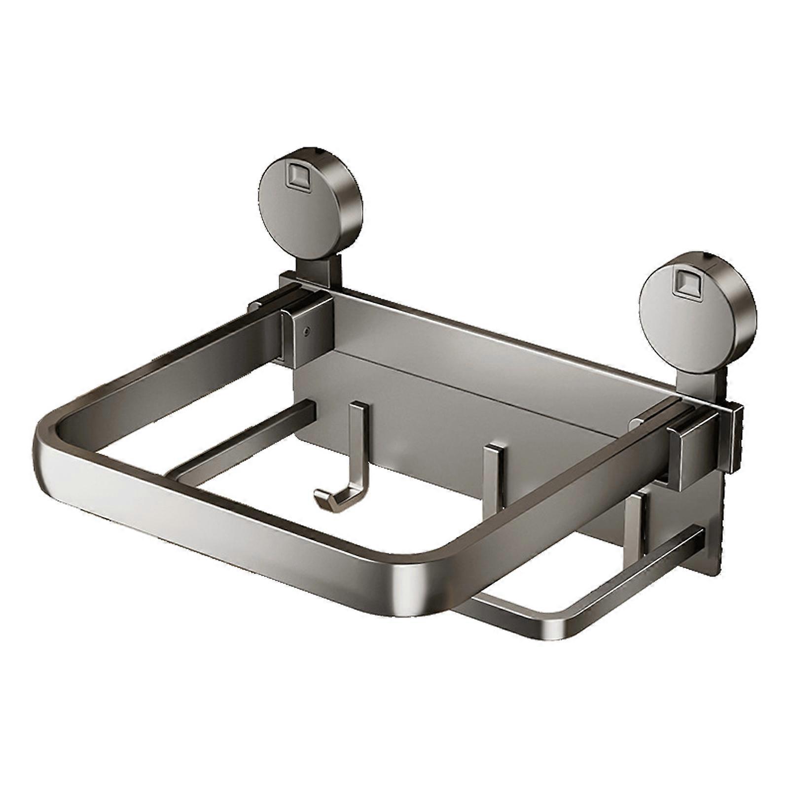 Upgrades Aluminum Folding Towel Rack Suction Cup Installation Storage Solution for Efficient Bathroom & Kitchen Multicolor