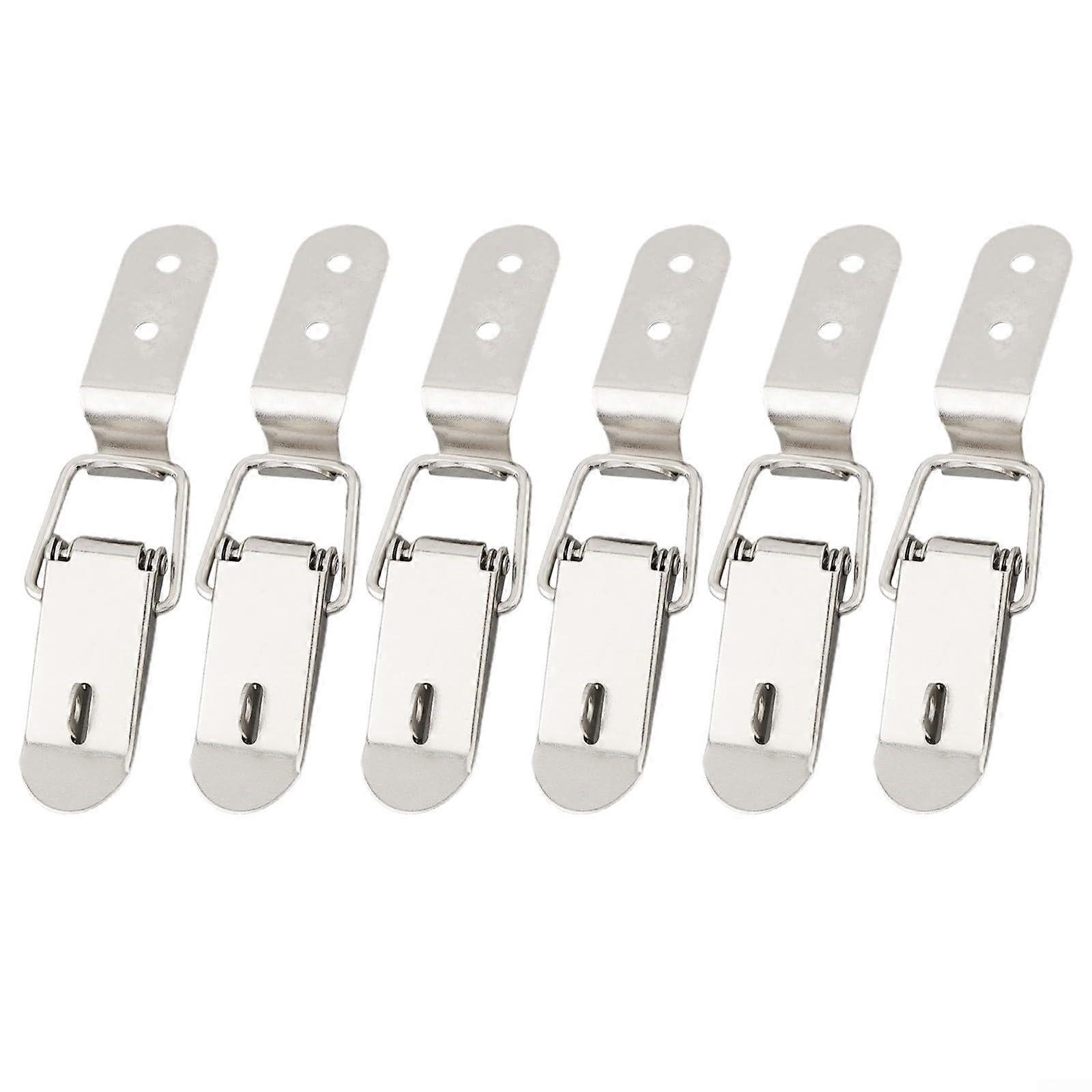 Stainless Steel Latch with Secure Locking Mechanism for Cabinet Doors, Wooden Boxes, 6 Pack
