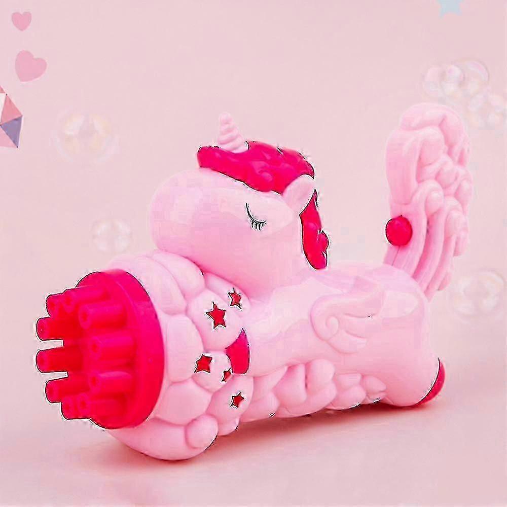 Electric Bubble Makers Bubble Blowing Cartoon Unicorn Shape (1 Piece,pink )