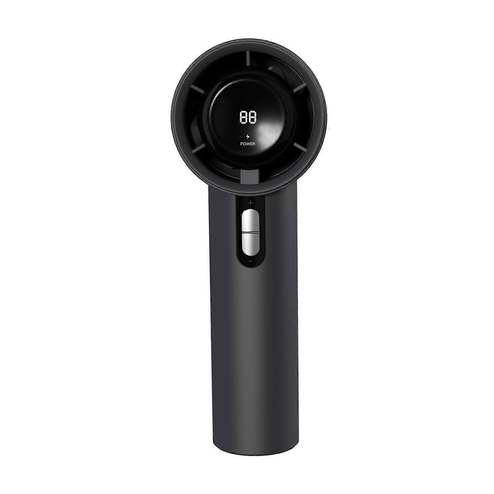 Mini Handheld Fan with LED Display, Speed Wind, USB Rechargeable, Black Lightweight