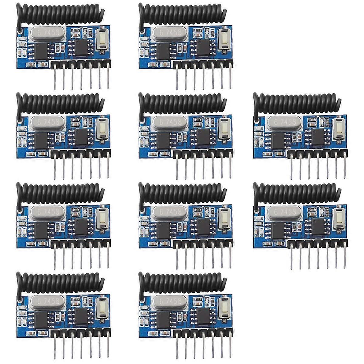 433mhz Receiver Learning Code Decoder Module 433mhz Wireless 4 CH Output for Remote Controls 1527 2262 Encoding 10pcs