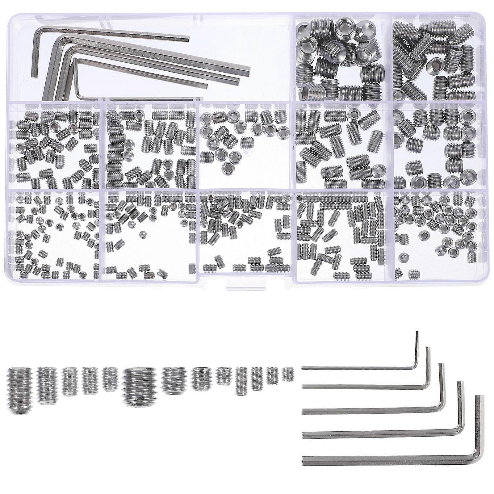 Set Screw Assortment Kit Internal Hex Wrench for Repairing Use 1Set