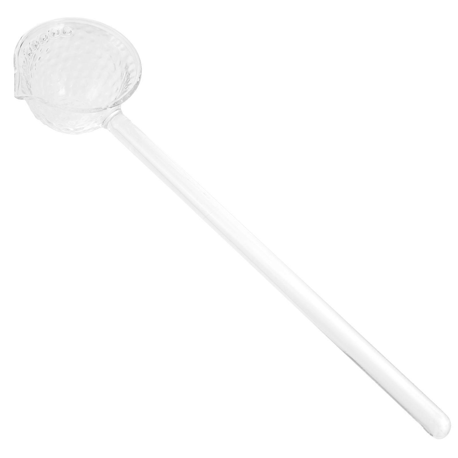 Glass Tea Spoon Long Handle for Home Clear Glass Tableware