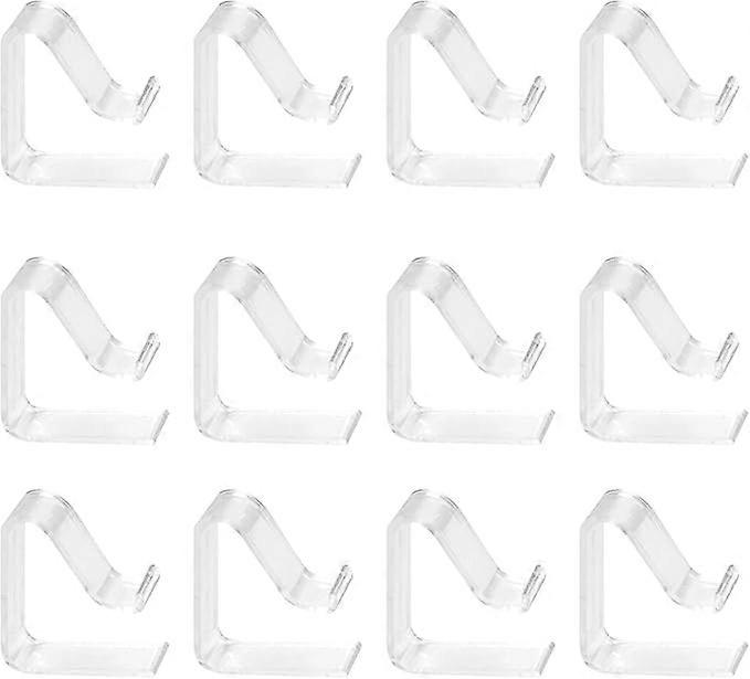 12 Transparent Plastic Tablecloth Clip Set
