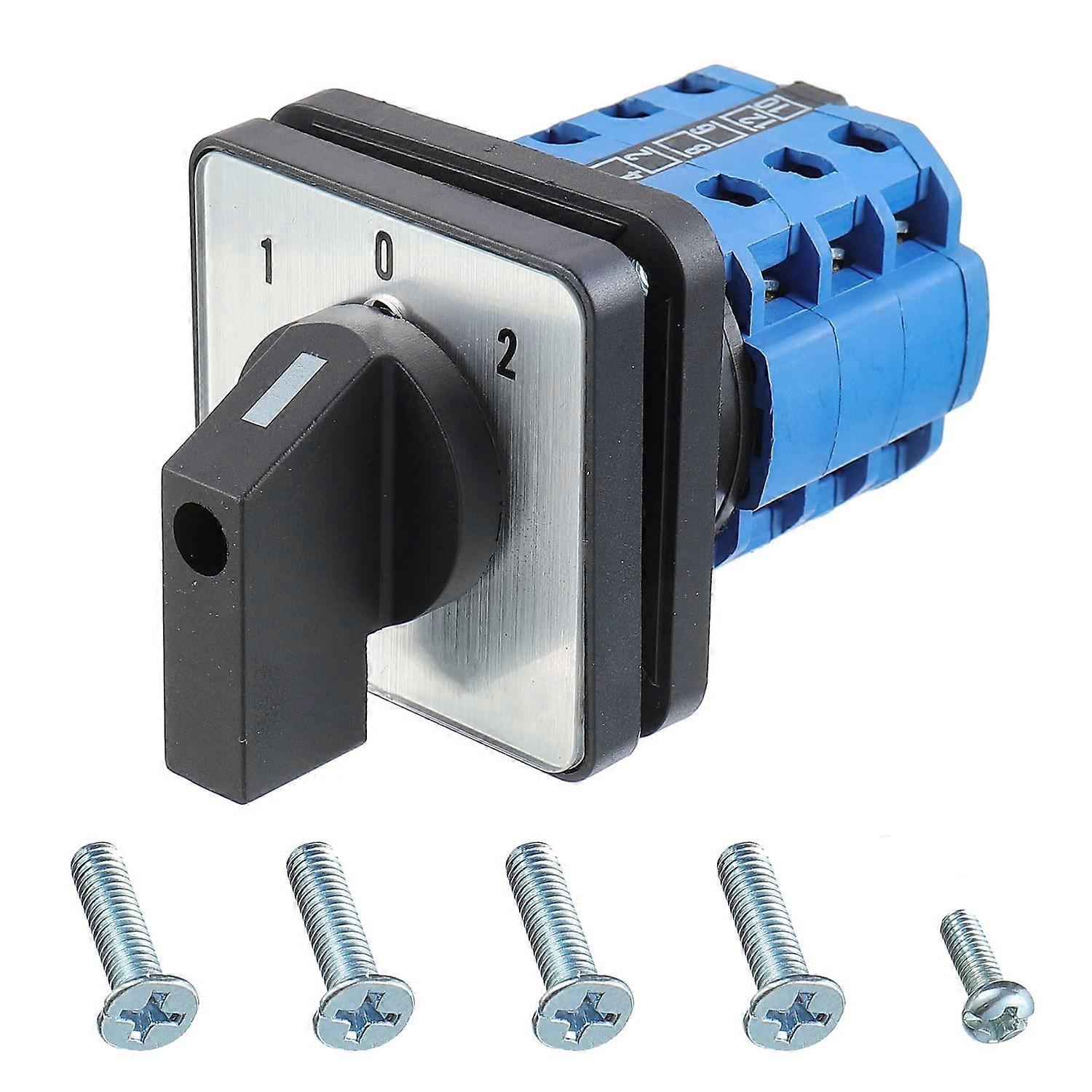 Rotary Cam Transfer Switch 20A 660V 3 Position 12 Terminal Panel Mount for Industrial Control