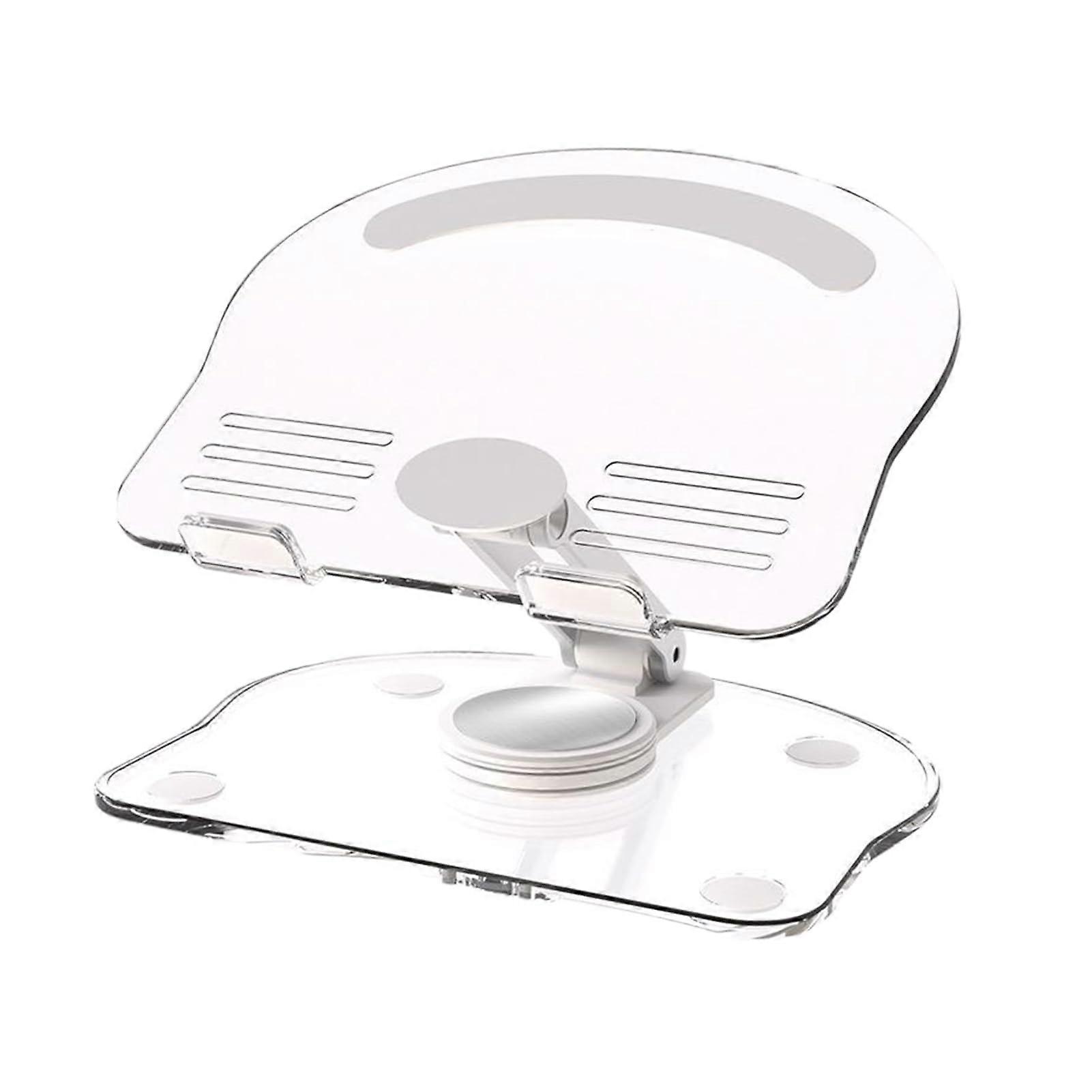 Adjustable 360° Rotation Tablet Stand and Phone Holder, Foldable AntiSlip Desktop Mount, White