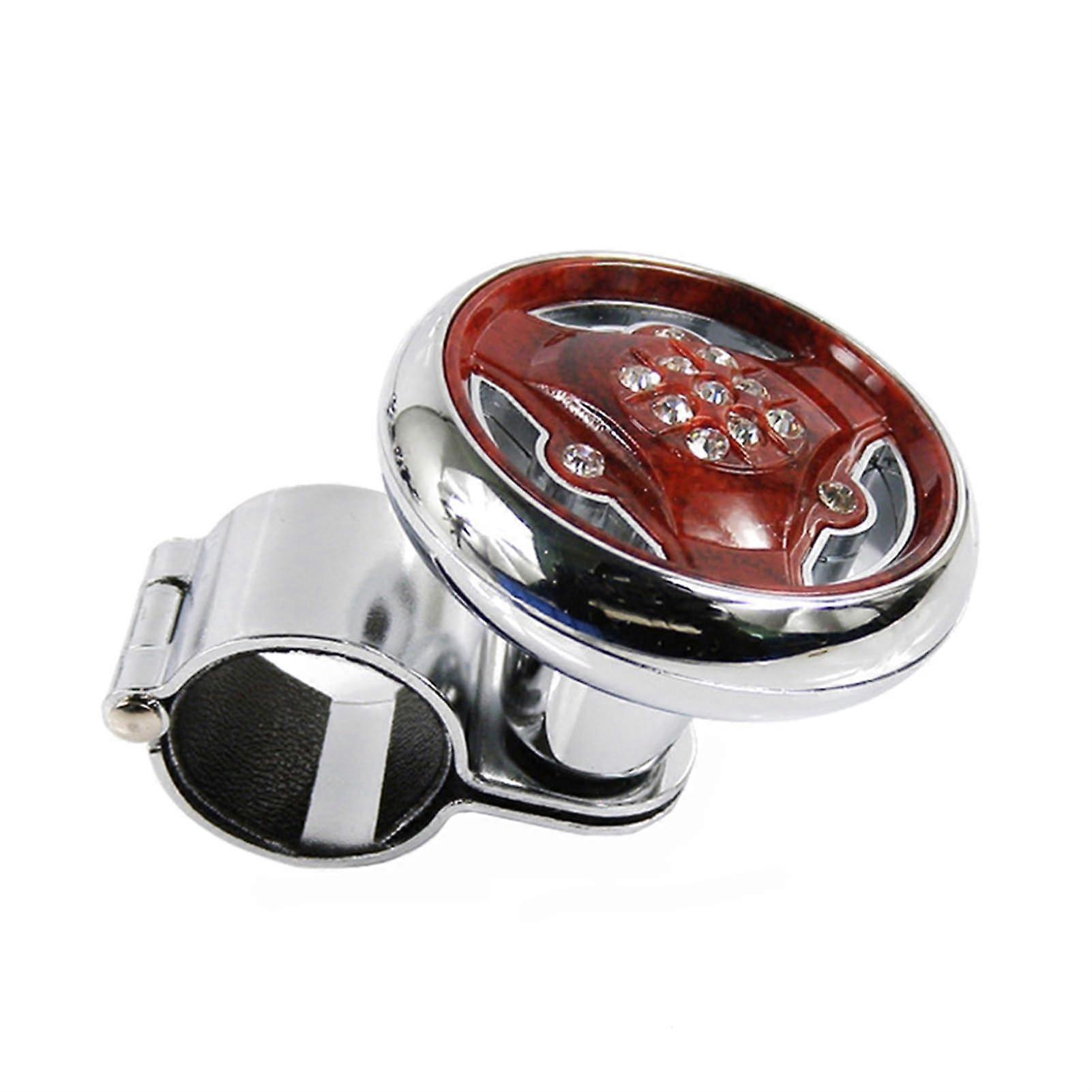 Steering Wheel Spinner Knob with Stylish Rhinestones, Easy Steering Control, Compact 8cm Size