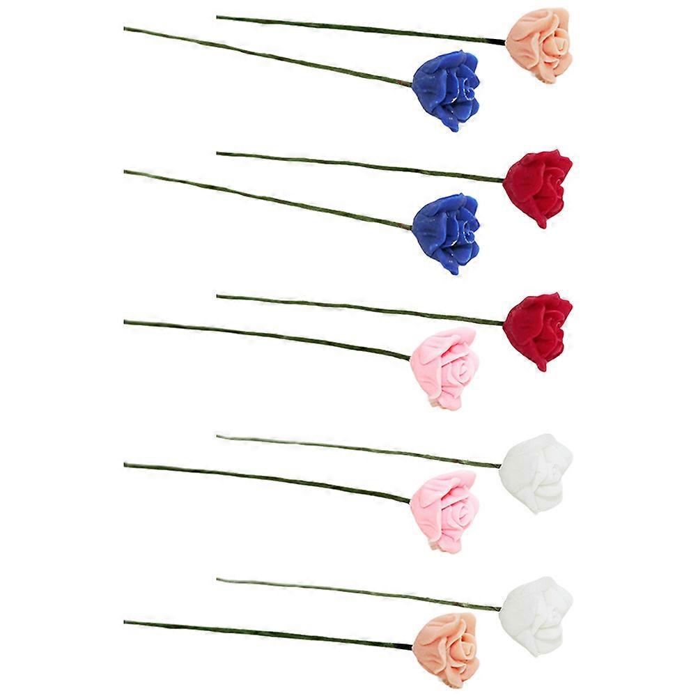Mini Rose Decorative Scenery Flower Model for DIY Use 10Pcs