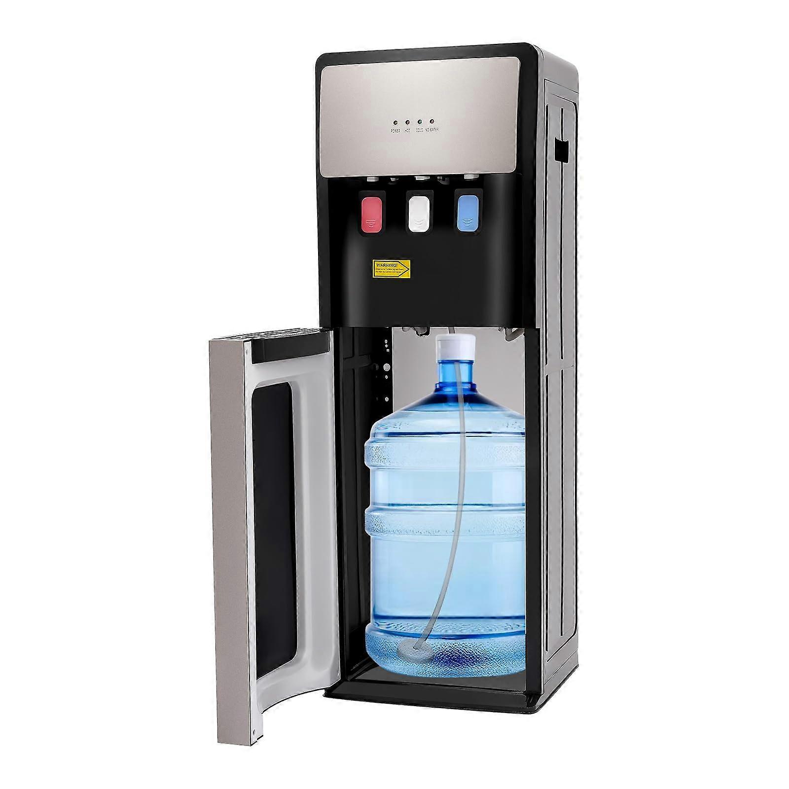 Bottom Loading Water Dispenser Hot Cold and Room Temperature for Home Office Silver Grey