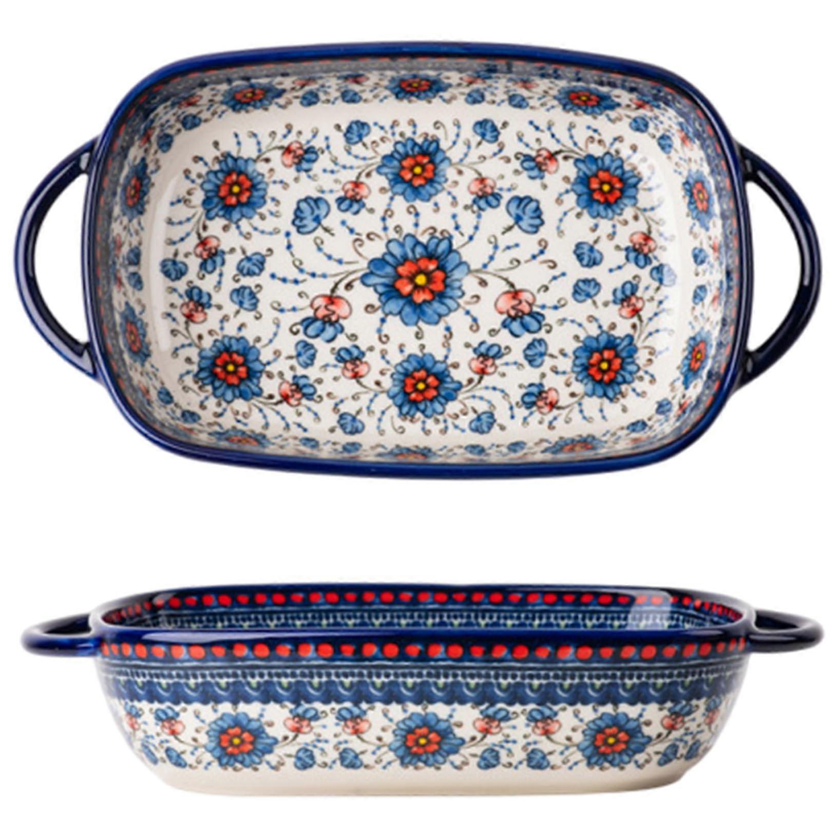 Ceramic Baking Dish 9x5x2 Inch Rectangular Casserole Dish for Oven with Handles Heat Resistant