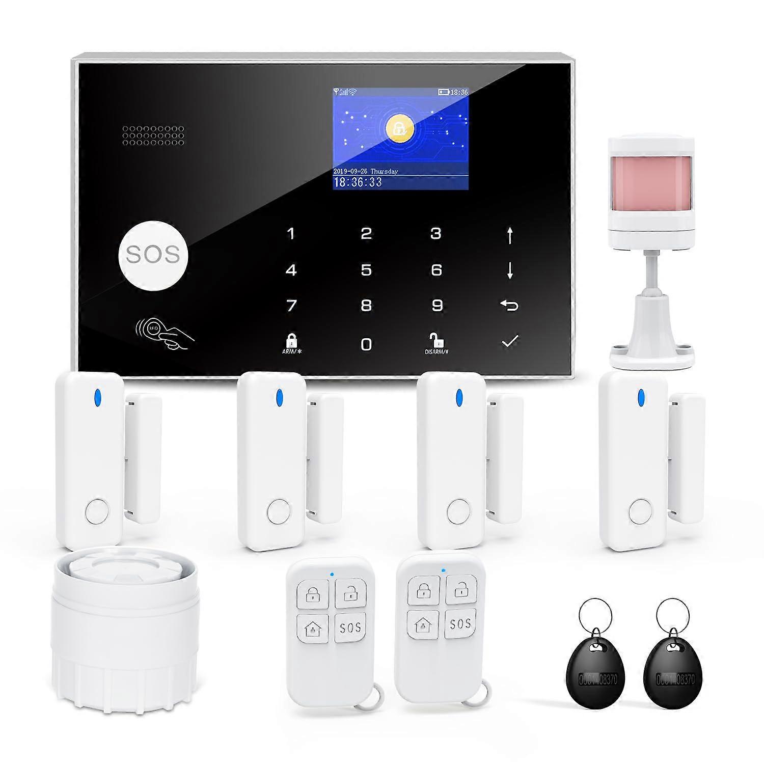Wireless Home Security System Compatible with Alexa and Google Control, 120dB Siren, No Fees, 11pcs G30 Kit