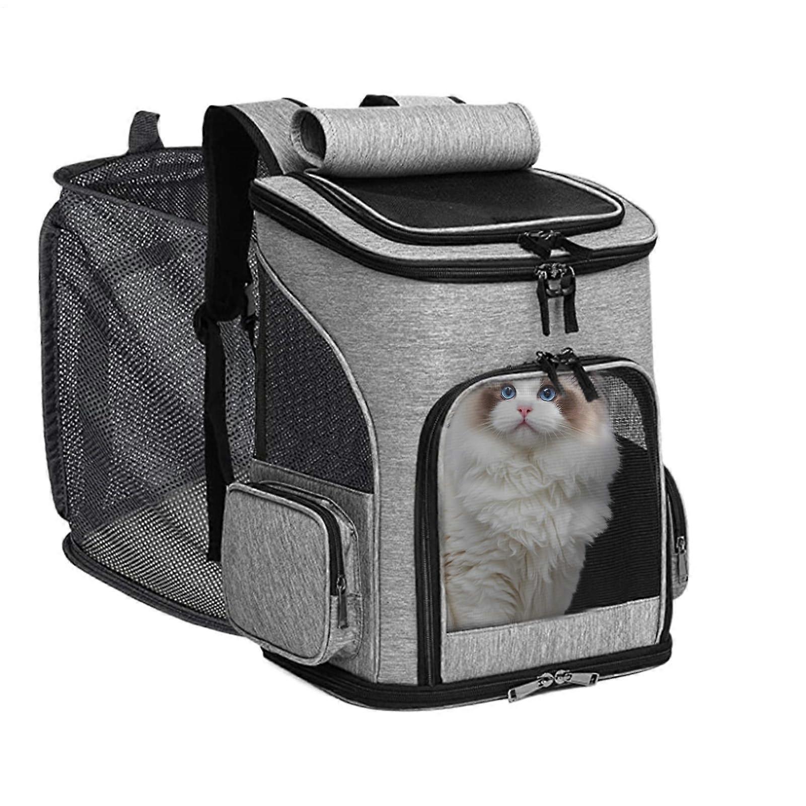 Cat Carrier Backpack with Expandable Foldable Design, Breathable Mesh, Airline Approved for Travel