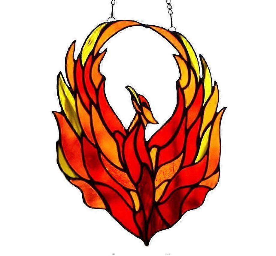 Fire Phoenix Painted Window Decoration Pendant 20.5*17.5CM