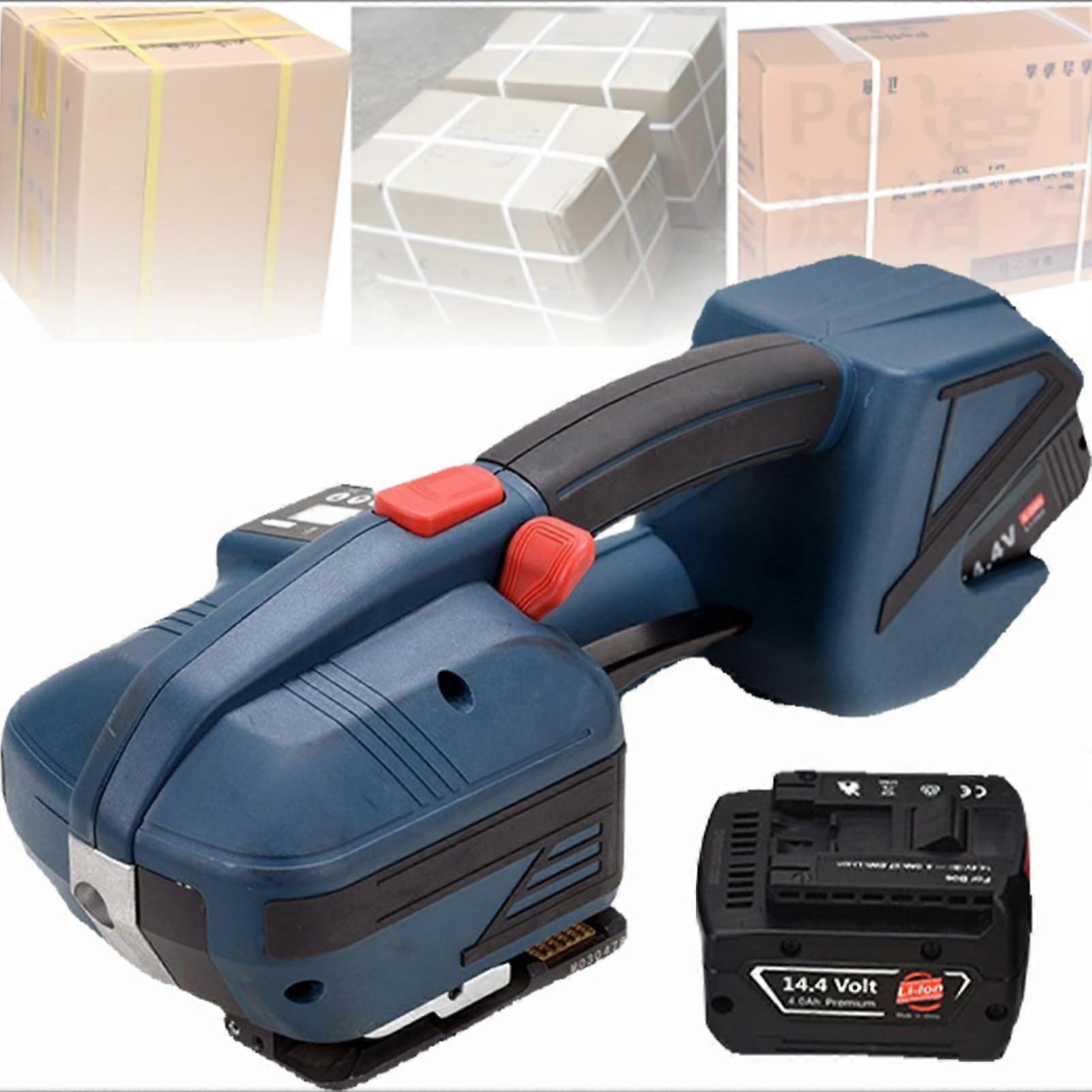 Electric Strapping Machine with LCD, Battery Powered Automatic Strapping Tool for 1/25/8 Inch PP PET Straps