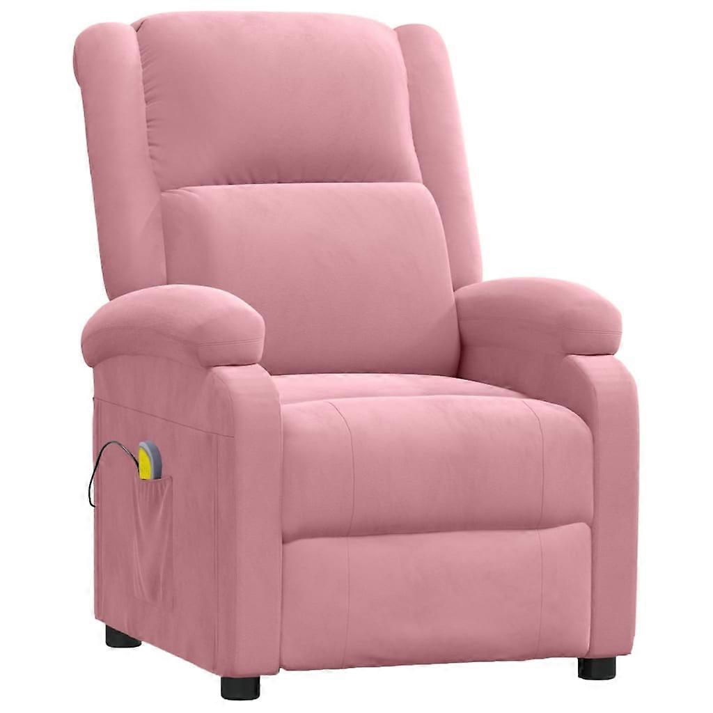 vidaXL Massagestoel fluweel roze