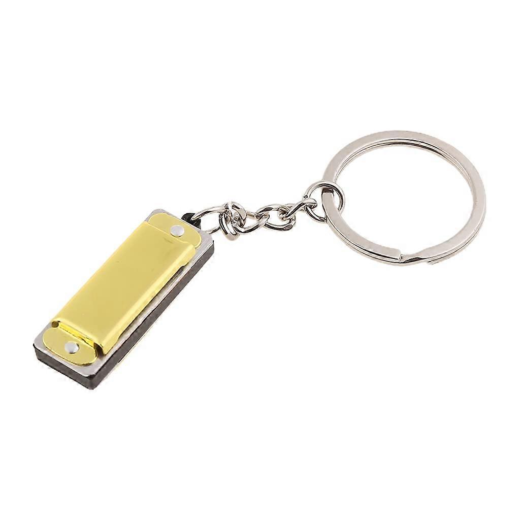 Harmonica Keychain Mini 4 Hole 8 Tone Toy for Kids, Compact Durable Pocket Size Design
