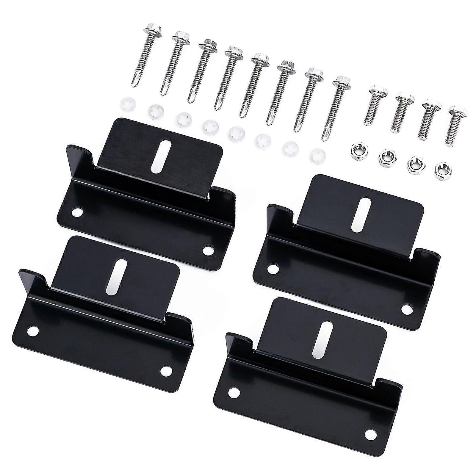 Solar Panel Mounting Brackets Aluminum Z Brackets Black Kit for RV OffGrid Fast Secure Install