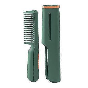 (Green)Hot Air Brush Comb Hot Air Brush Salon Negative Ionic Straightener & Curler