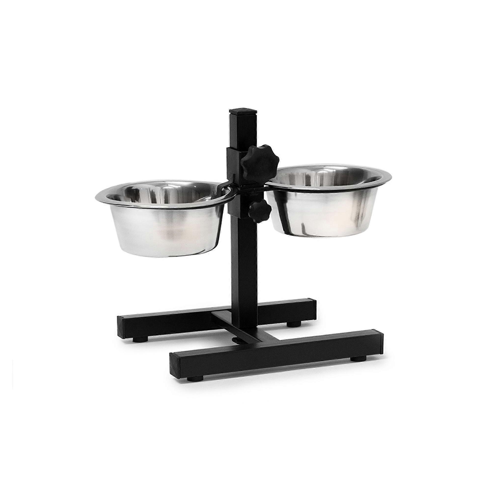 Feeding station for dogs height-adjustable