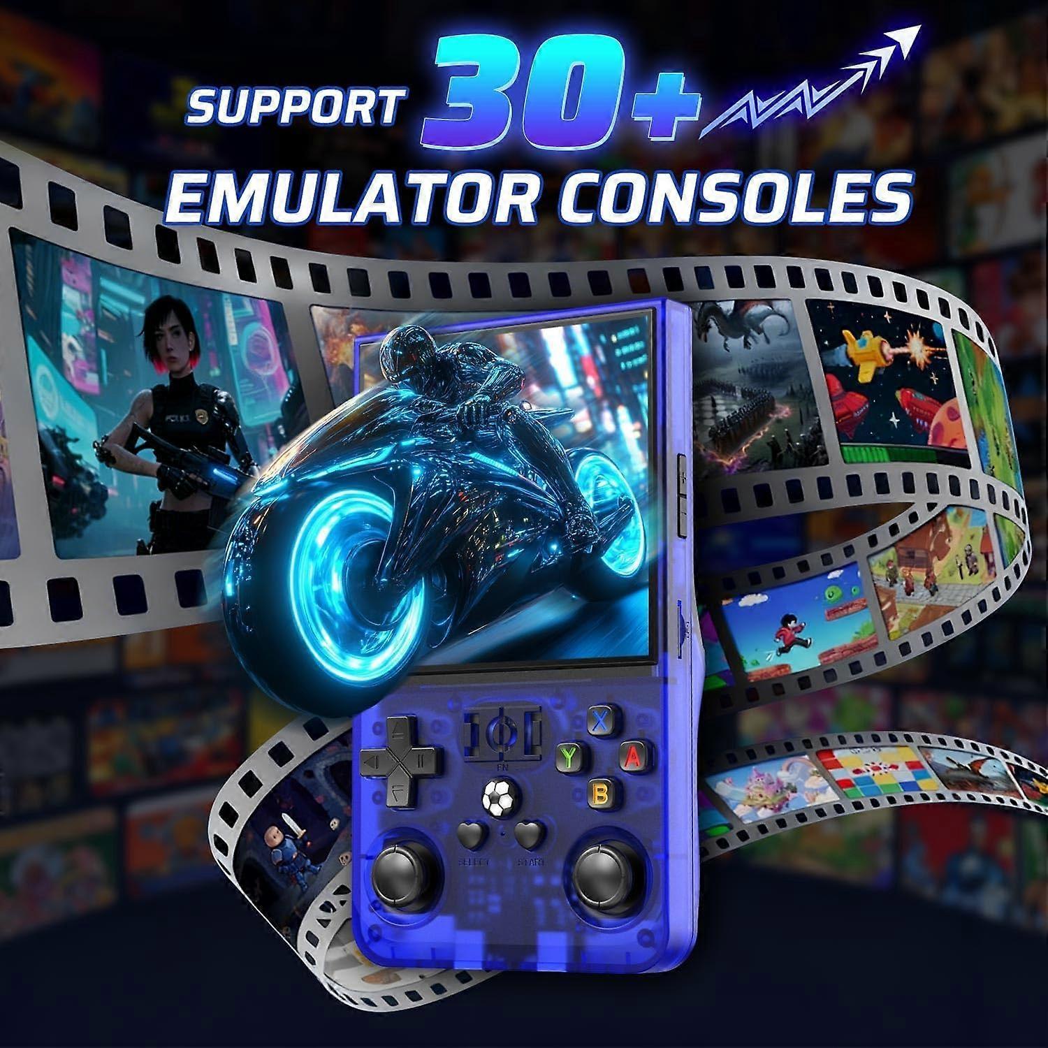 R36MAX Retro Handheld Game Console 64GB IPS Screen QuadCore 30+ Emulators Grey