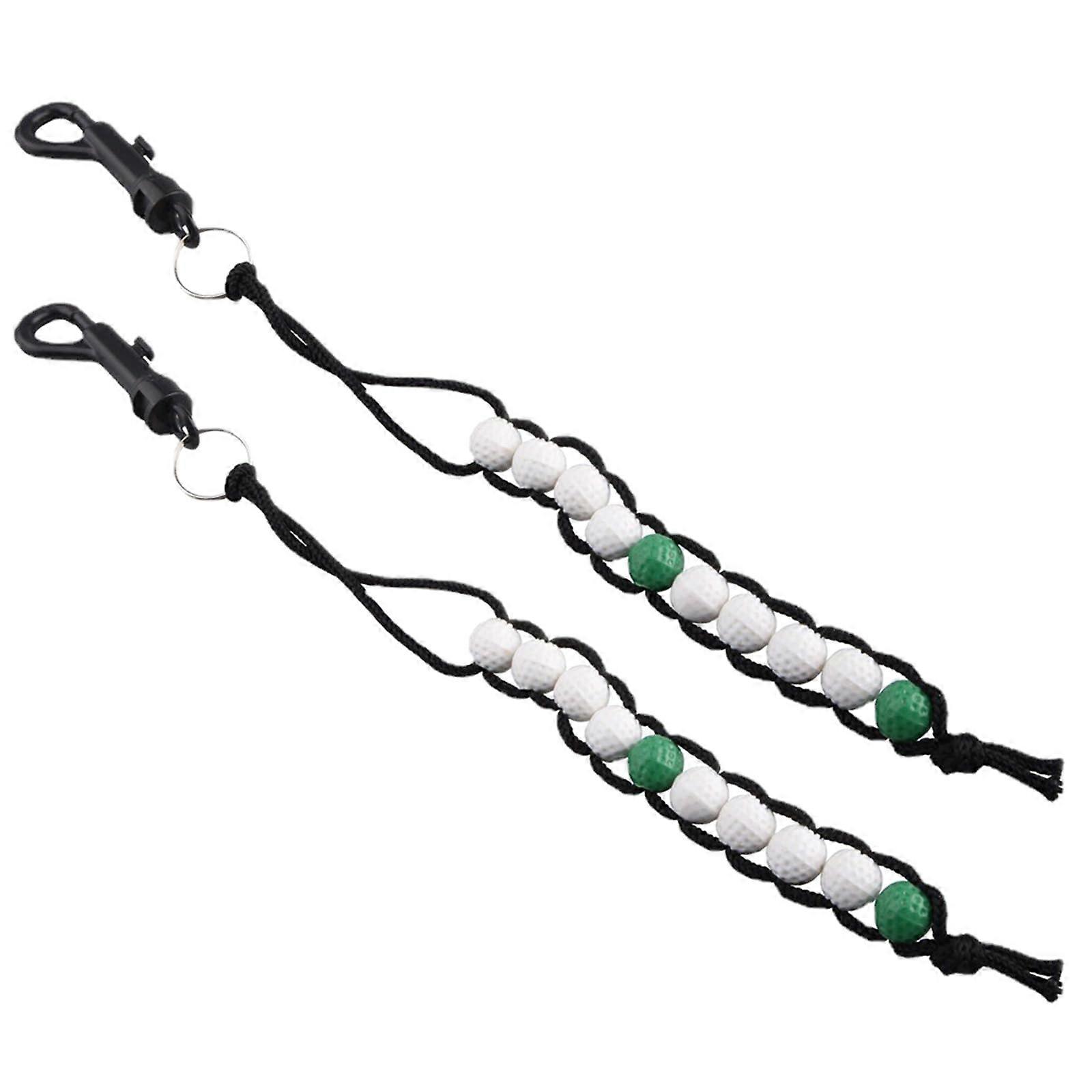 Golf Stroke Counter with Durable Clip, Green and White Beads, Easy Score Tracking, 2pcs Set