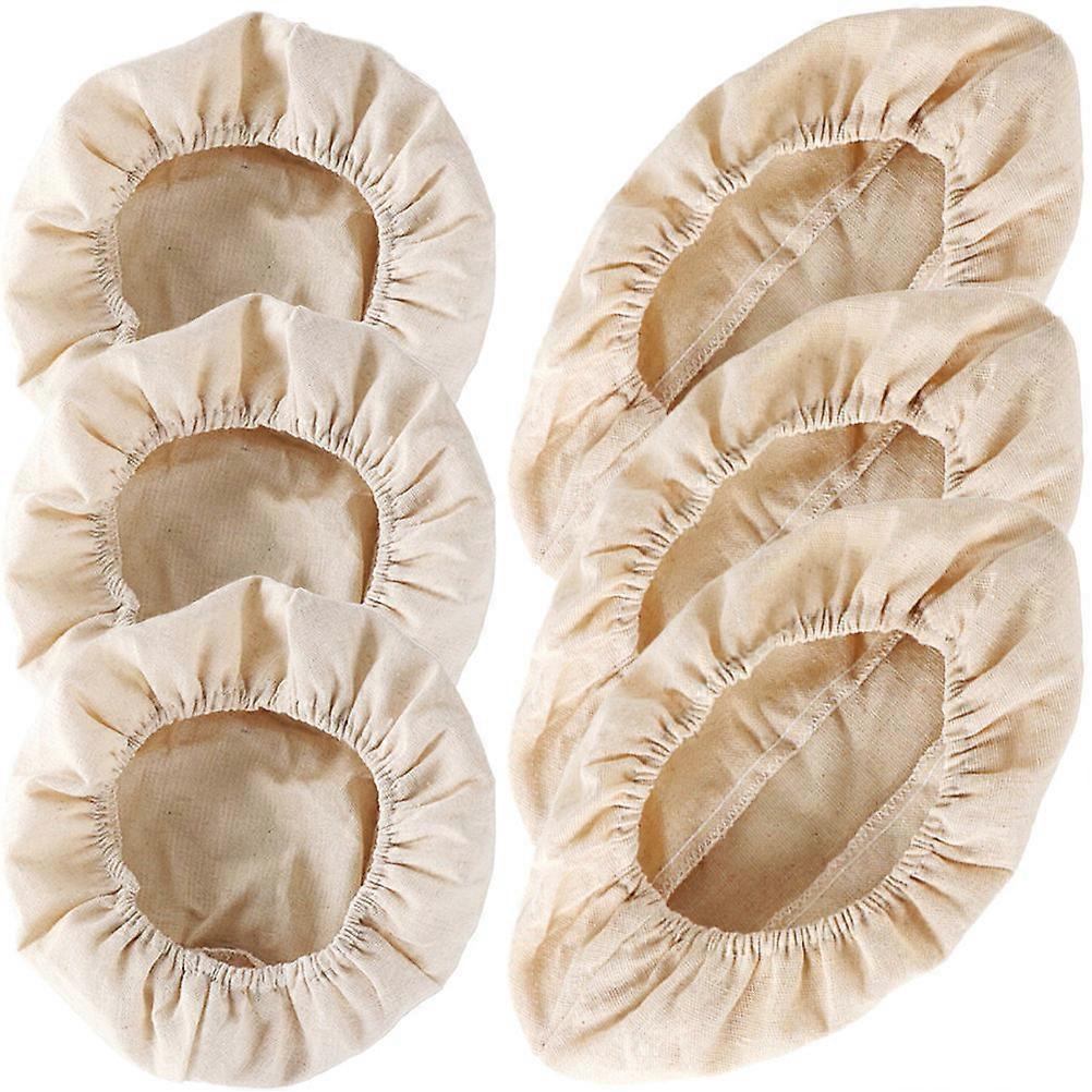 Bread Basket Cloth Cover for Bread Proofing 6Pcs Beige Cotton Linen Liners