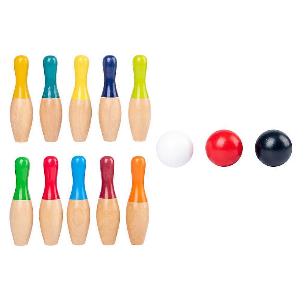 Kid Bowling Toy Wooden Set for Interactive Play 2Sets