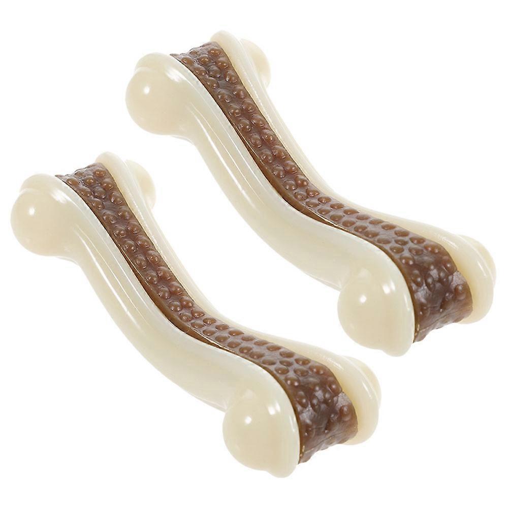 Dog Molar Toy Bite Resistant Bone Shape Toy for Teeth Cleaning 2Pcs