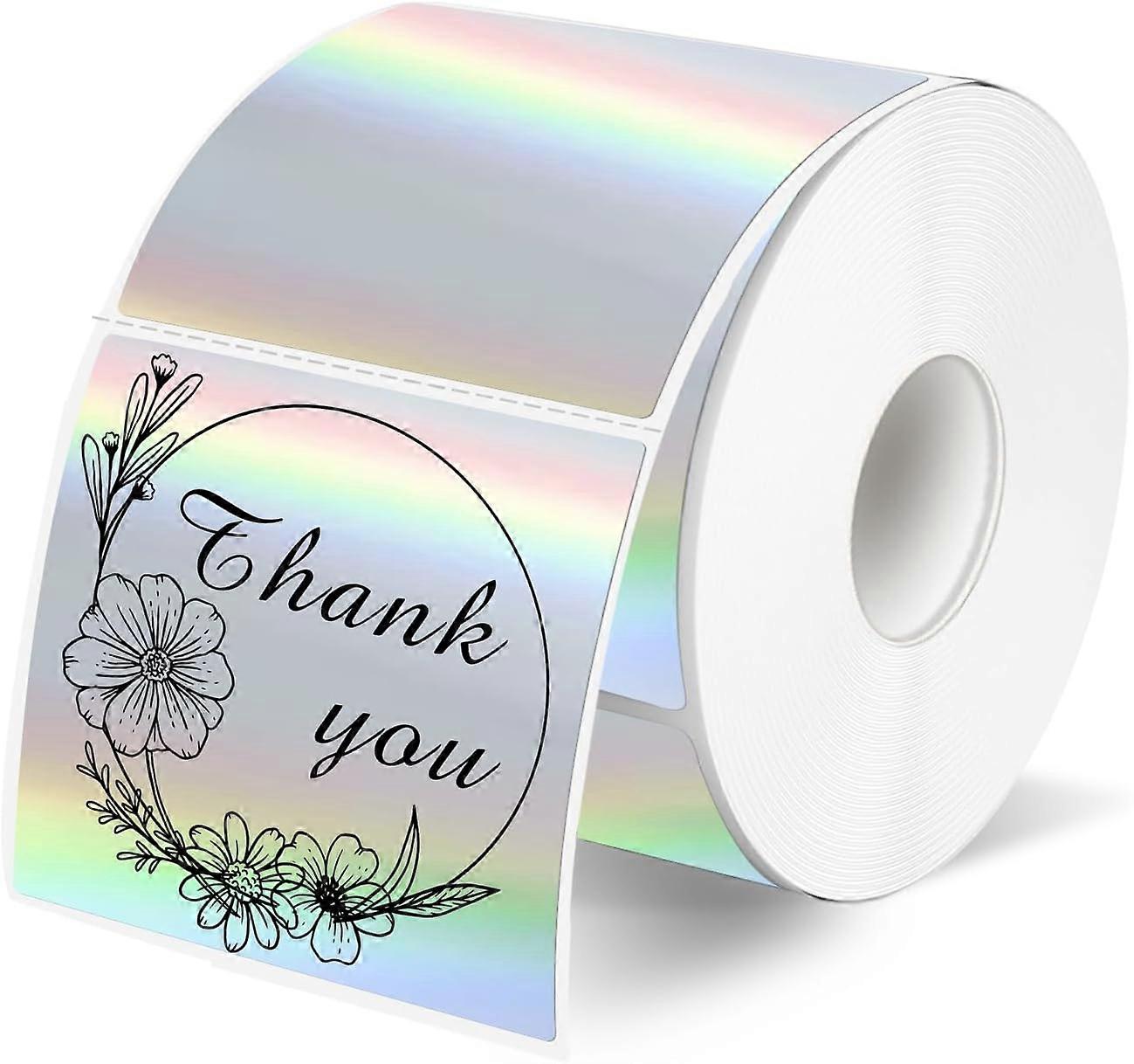 Two rolls, 280 square silver thermal labels in total