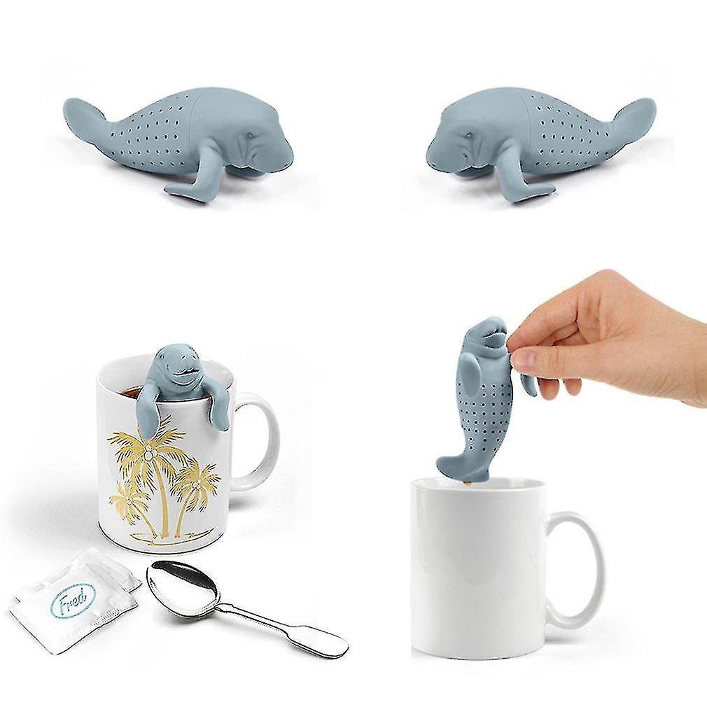 Silicone Manatee Diffuser Infuser Loose Tea Leaf Strainer Herbal Spice Filter