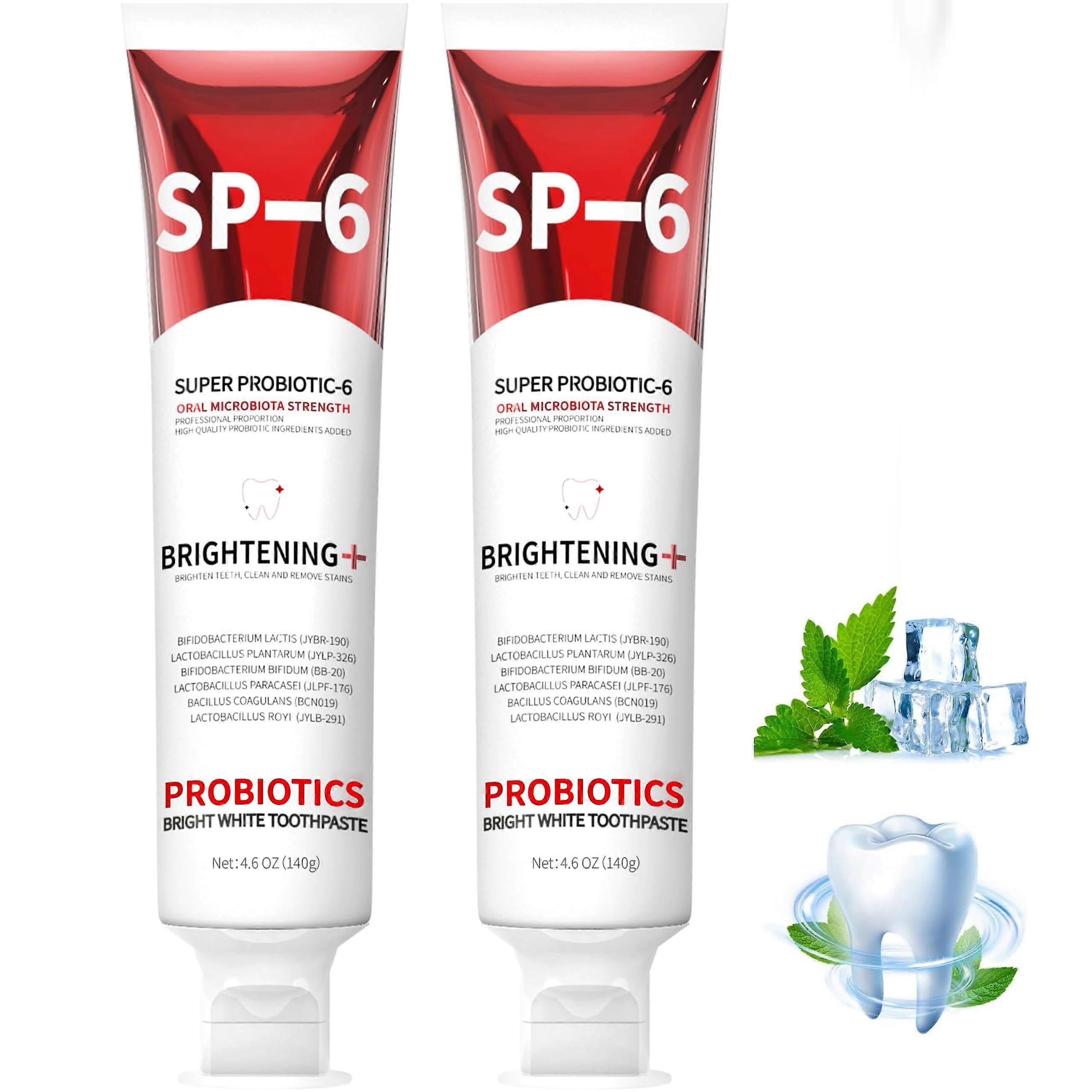Probiotic Whitening Toothpaste for Sensitive Teeth, Fluoride  Enamel Safe Fresh Mint 2 Pack