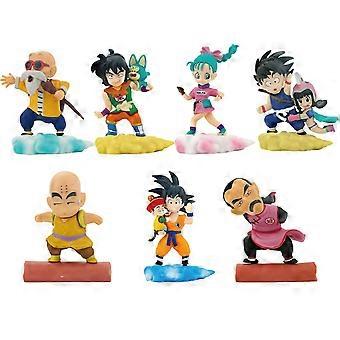 7 Piece Anime Action Figures Set with Complete Display Kit, Collectible Desk Decoration Gift