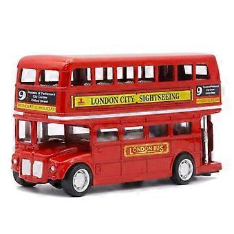 Double Decker Bus Car Model Simulation British Europe Coach Model Alloy Vintage Pull Back Vehicle