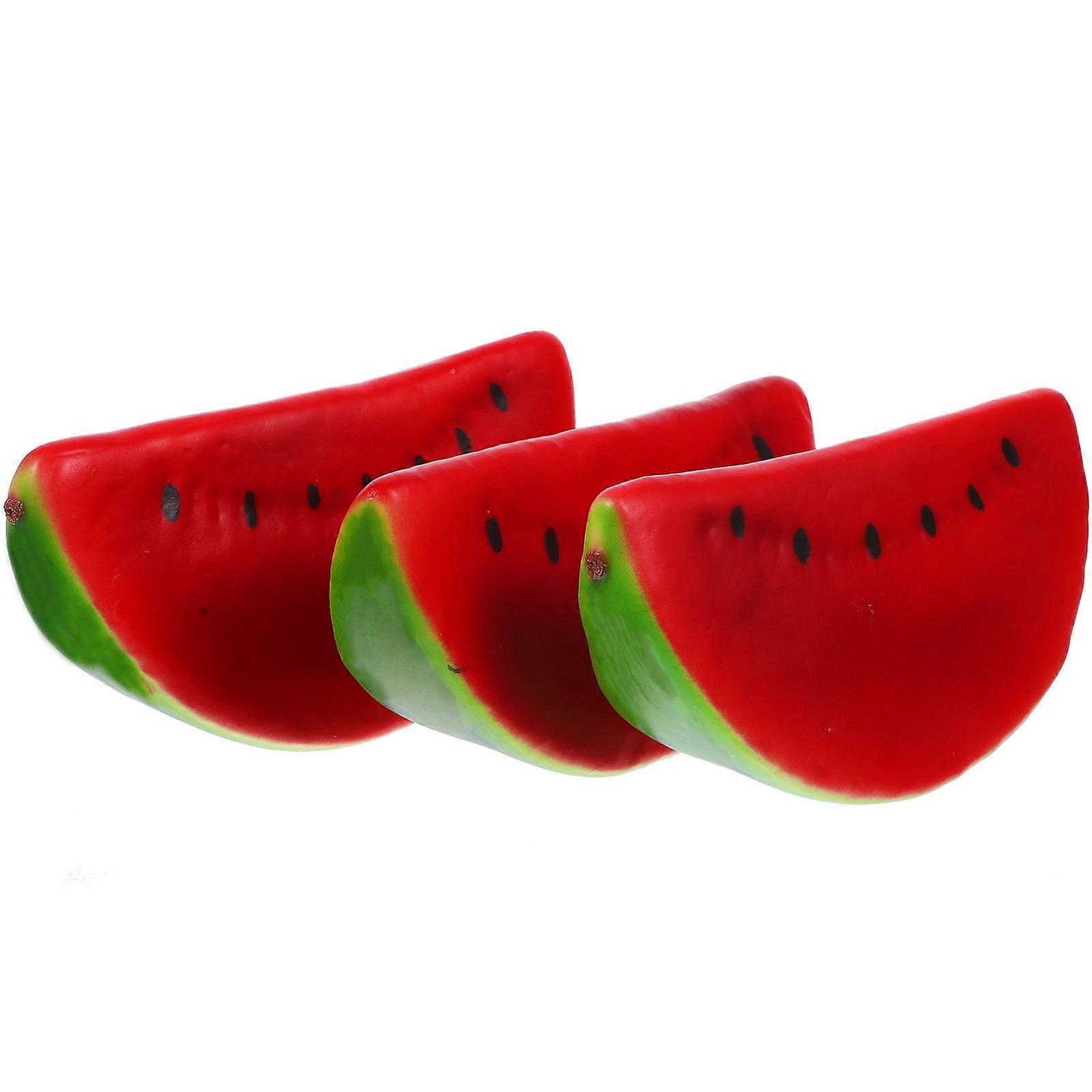 Simulation Watermelon Slice Model for Photography Props 3Pcs Artificial Fruit Slices