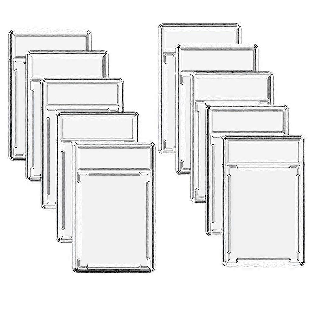 10 stuks beschermhoesjes voor verzamelkaarten (graded trading cards) van transparant acryl met labelvakje, geschikt voor kaarten van 65 x 90 mm.