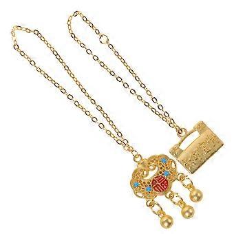 Conjunto de 2 Mini Colares para Bonecas com Corrente de Metal Dourado