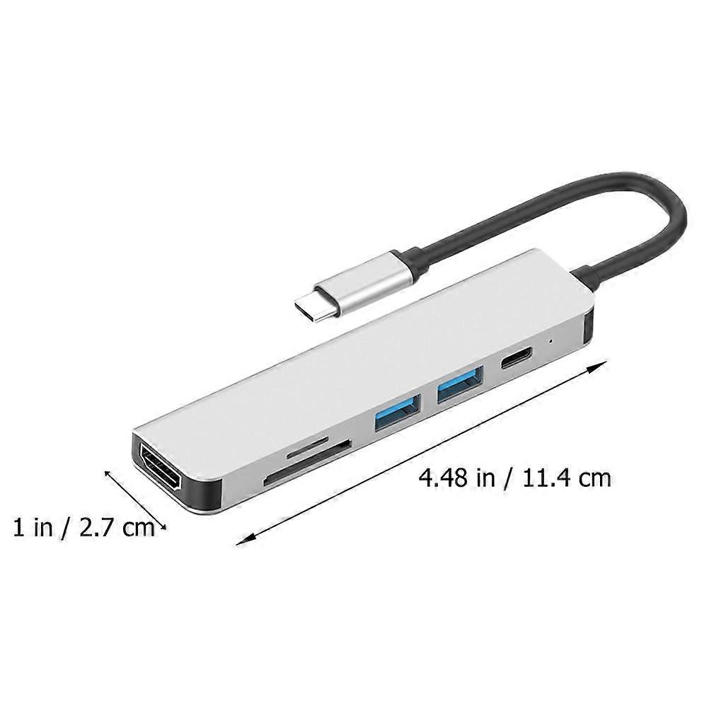 High Definition Hub Adapter Multifunction Type-C Laptops Hub Adapter Reader 6 in 1