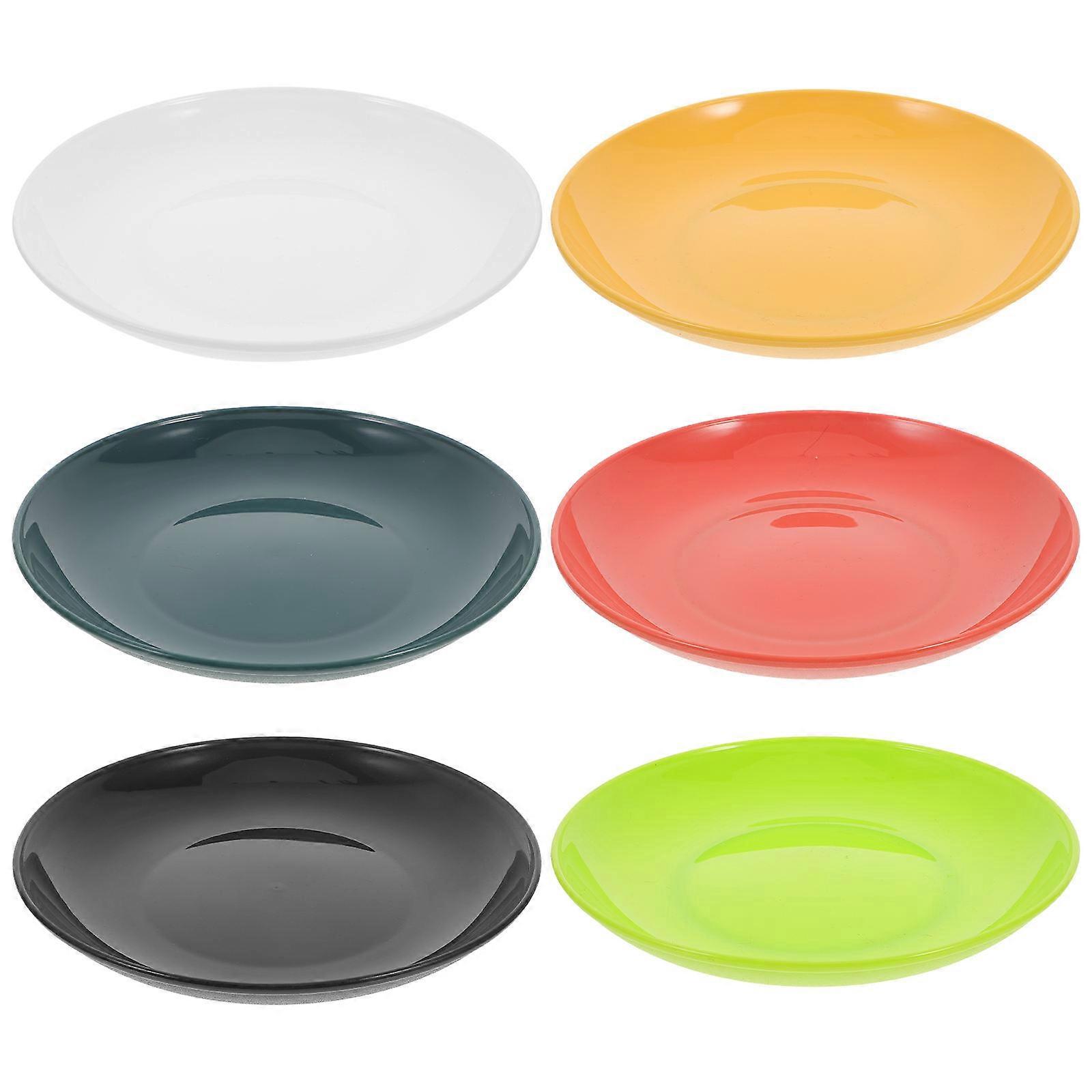 PP Dinner Plates for Serving 6Pcs Unbreakable Lightweight Snack Plates