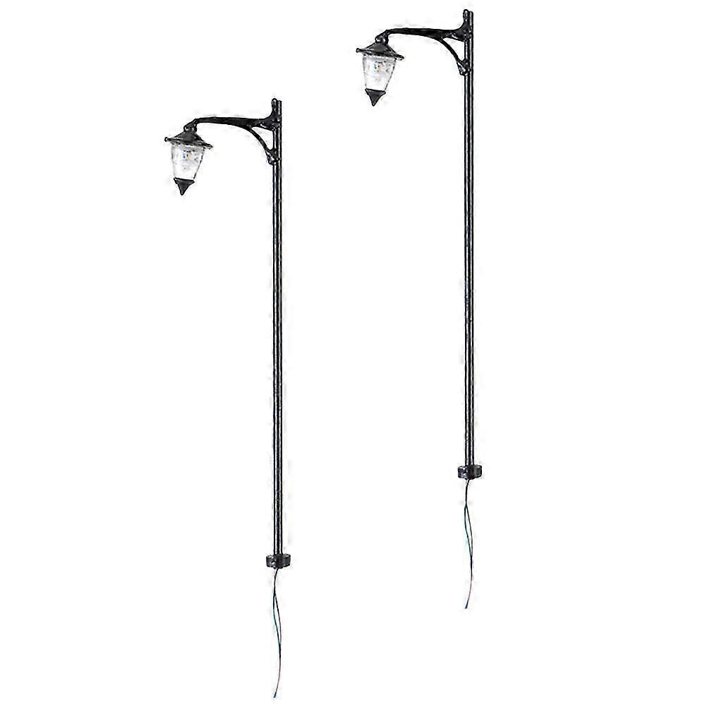 Mini Street Light Model, Black,2Pcs for Decor