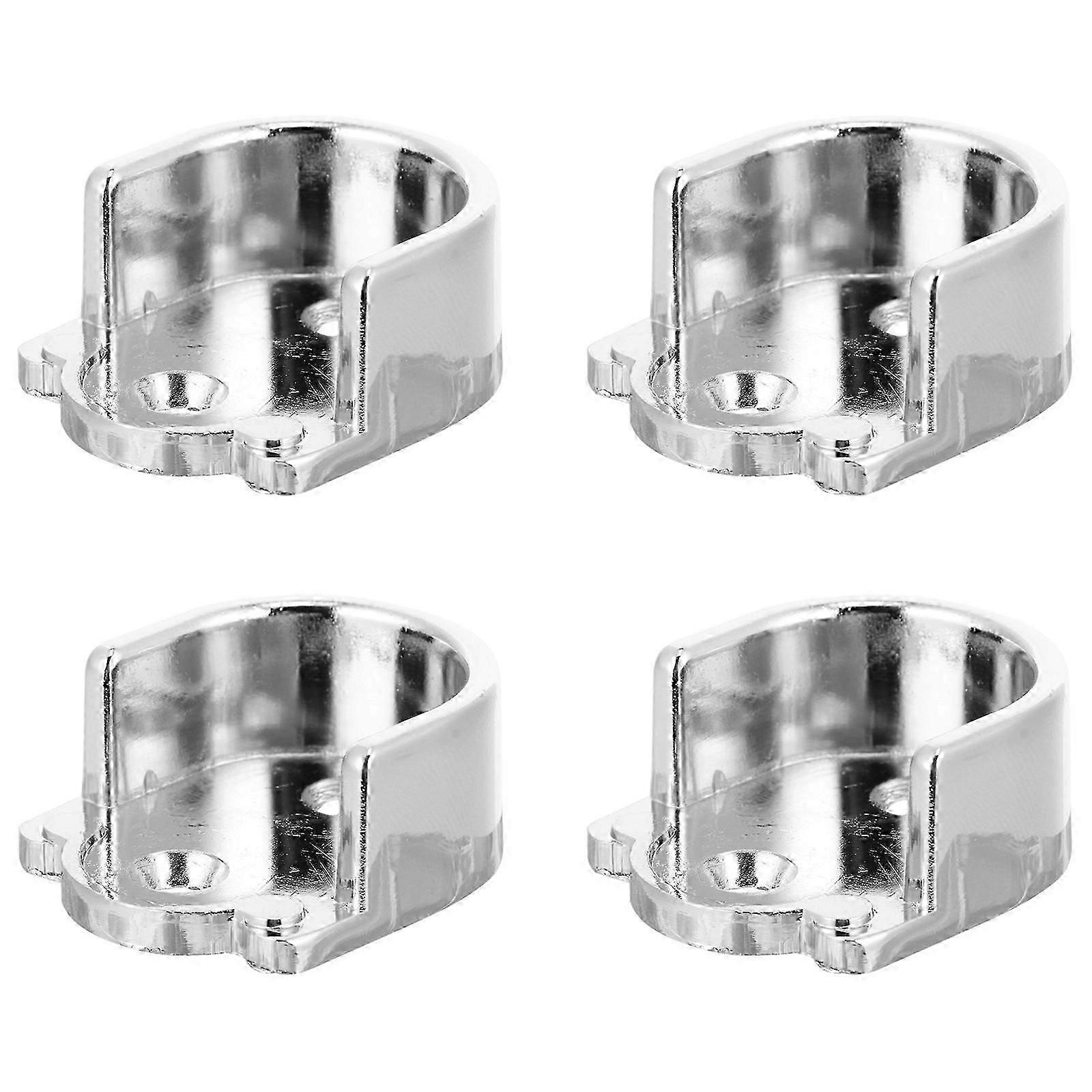 Silver U Shaped Rod Socket for Closet Rod Support 12Pcs