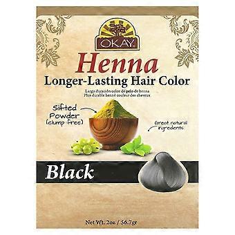 Okay Pure Naturals, Henna, Longer-Lasting Hair Color, Black , 2 oz (56.7 g), 2-Pack