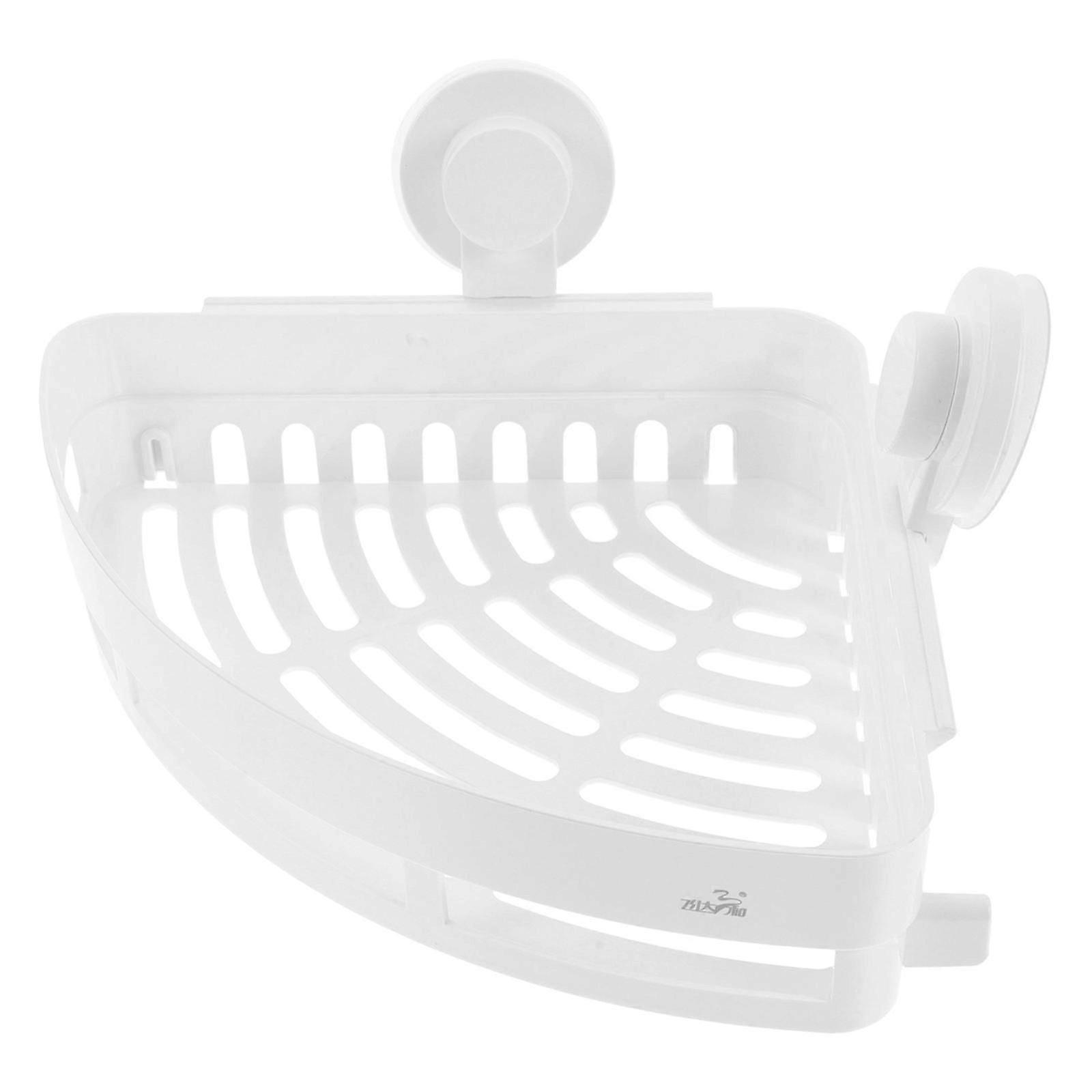 Wall-Mounted Triangular Bathroom Storage Rack Plastic Shelf 2Pcs for Storage